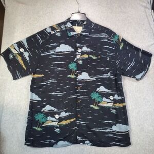 Island Fever Shirt Mens Medium Hawaiian Camp Aloha Tropical Cruise‎ Vacation